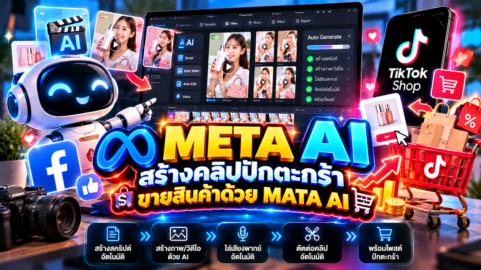 Meta AI สร้างคลิปขายสินค้าอัตโนมัติ พร้อมโพสต์และปักตะกร้า
